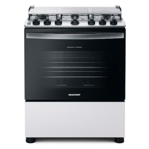 Fogão Brastemp 6 Bocas Branco Com Botões Removíveis E Exclusivo Aro Protetor - BFS6NCB BIVOLT