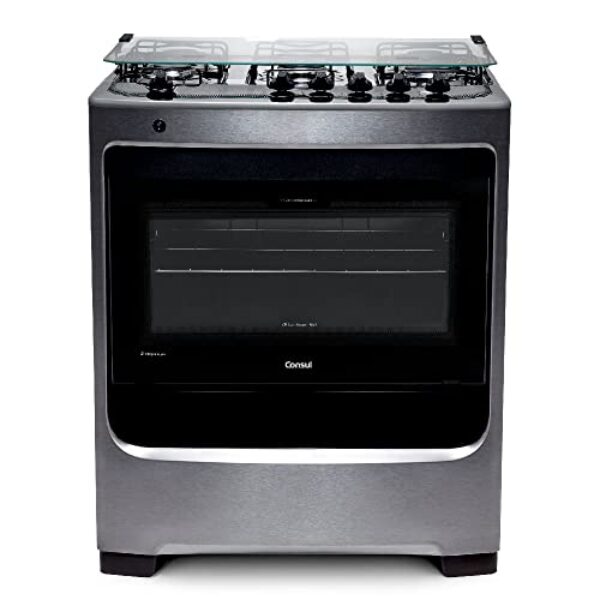 Fogão Consul 5 bocas cor Inox com botões removíveis - CFS5NAR BIVOLT