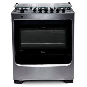 Fogão Consul 6 bocas cor Inox com botões removíveis e vidro interno vedado - CFS6NAR BIVOLT