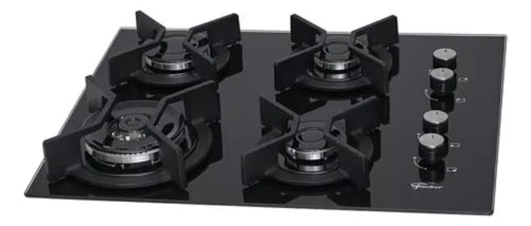 Fogão COOKTOP À GÁS 4 BOCAS TRIPLA CHAMA INFINITY MESA VIDRO PRETO
