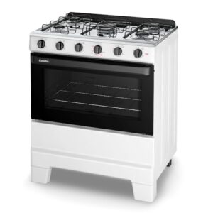 Fogão de Piso 5 Bocas Esmaltec F5ISB Ideal Pop | Mesa em Aço Inox, Acendimento Manual, Branco
