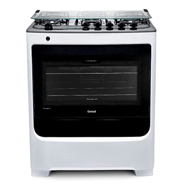 Fogão de Piso Consul 5 Bocas Branco com Acendimento Automático e Botões Removíveis - CFS5NAB BIVOLT