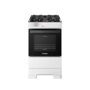 Fogão Esmaltec 4 Bocas Ideal Top Glass Mesa de Vidro Forno 50 Litros Branco T4VAB Bivolt