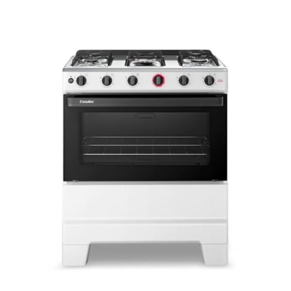 Fogão Esmaltec 5 Bocas Ideal Super Mesa de Aço Inox Branco F5IAB - Bivolt