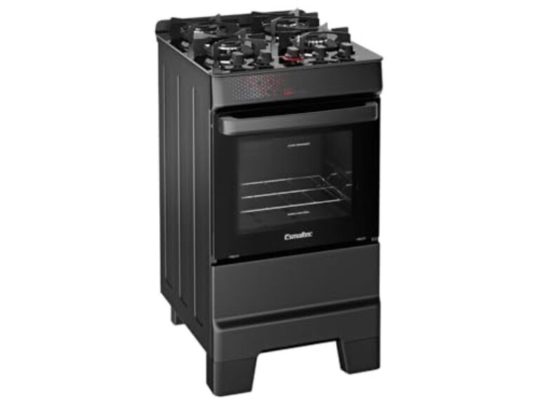 Fogão Esmaltec Ideal Top Glass 4 Bocas Automático Mesa de Vidro Preto Bivolt