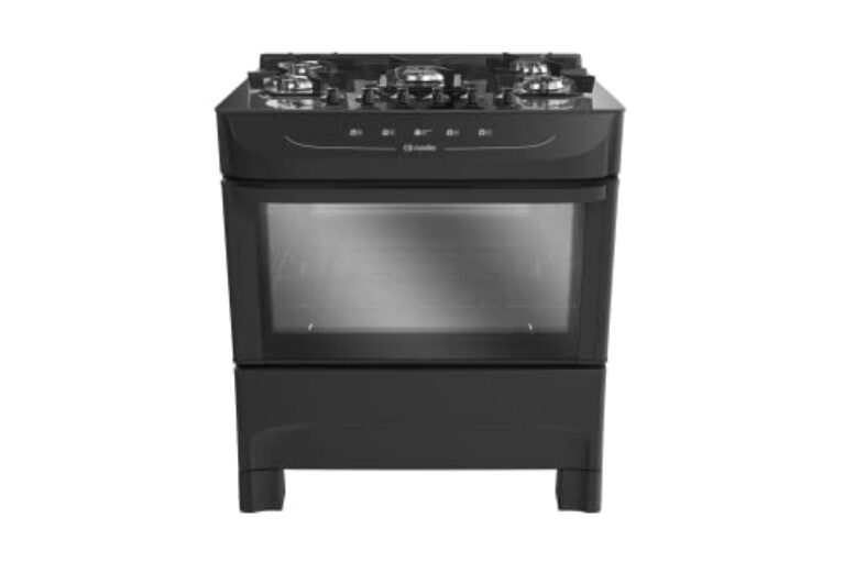 Fogão Mueller preto fosco 5 Bocas com mesa de vidro e acendimento Mfv5bb