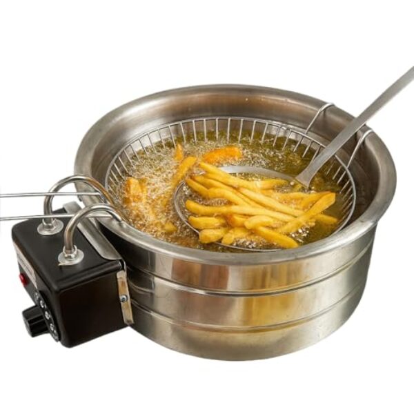 Fritadeira Elétrica em inox tacho 3,5 a 5 litros profissional em inox shop(220v)