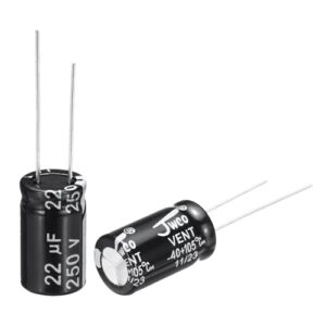 Generic Capacitor eletrolítico de 22 uF, 250 V, 10 x 17 mm, capacitores de alumínio para TV, monitor LCD, VCD, 5 peças