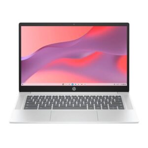 HP Chromebook de 14 polegadas, processador Intel N200, 4 GB de RAM, SSD de 128 GB, Glacier Silver
