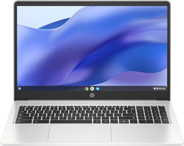 HP Chromebook premium de 15,6 HD, processador Intel Celeron N 3,7 GHz, velocidade turbo de 8 GB, SSD de 64 GB, WiFi ultrarrápido de até 1700 Mbps, Chrome OS, Arctic Sliver