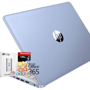 HP Laptop HD fino e leve de 14 polegadas, processador Intel N150 (Beat N4120), 8 GB de RAM, 256 GB de armazenamento (128 GB UFC + 128 GB MicroSD), Office 365 1 ano, Copilot AI, WiFi 6, BT 5.4, HDMI, W
