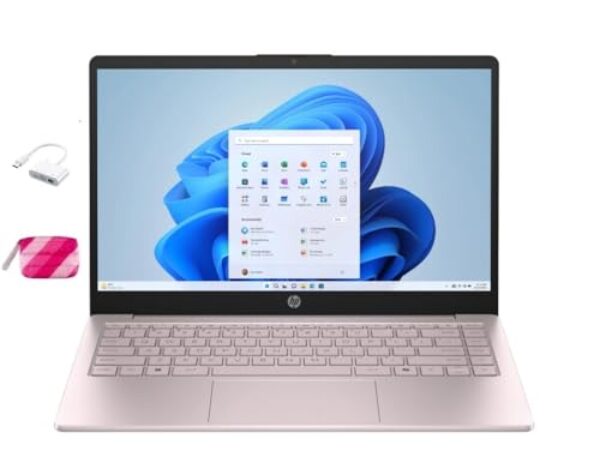 HP Laptop Student, processador Intel N150 (até 3,6 GHz), tela LED de 14 polegadas, 16G RAM, 128 GB Storange, One Year Office 365, Windows 11 Home, com pacote YYY, rosa