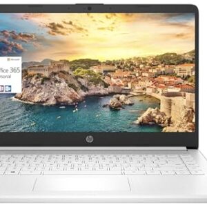 HP Novo laptop fino HD de 14 polegadas para estudantes, quad-core Intel N4120, 8 GB de RAM, 192 GB (cartão eMMC de 64 GB + cartão de 128 GB), webcam, Wi-Fi, bateria longa, Windows 11S + 1 ano de