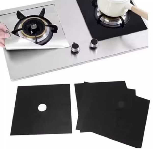 Kit Protetor para Boca de Fogão Antiaderente Reutilizavel Kit Fogão Protetor Capa Liner Fogão