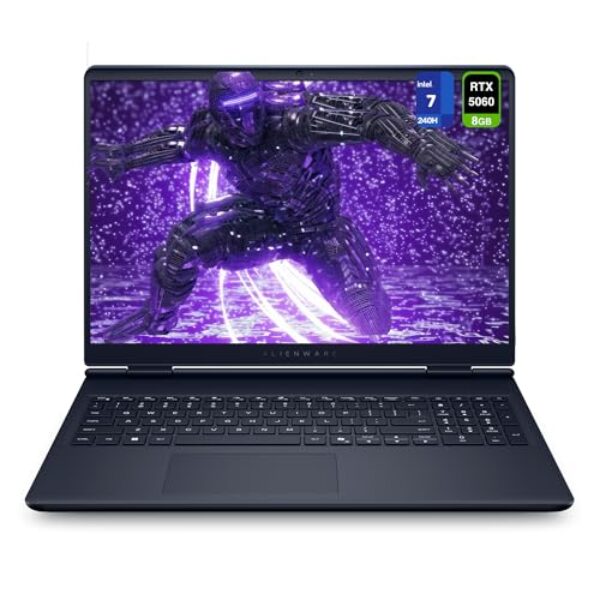 Laptop para jogos Alienware 16 Aurora, Intel 7-240H, 32 GB DDR5 RAM, SSD PCIe de 1 TB, tela WQXGA de 16 polegadas (2560 x 1600) 120 Hz, Nvidia G-Force RTX 5060, teclado retroiluminado, W11 Home, azul