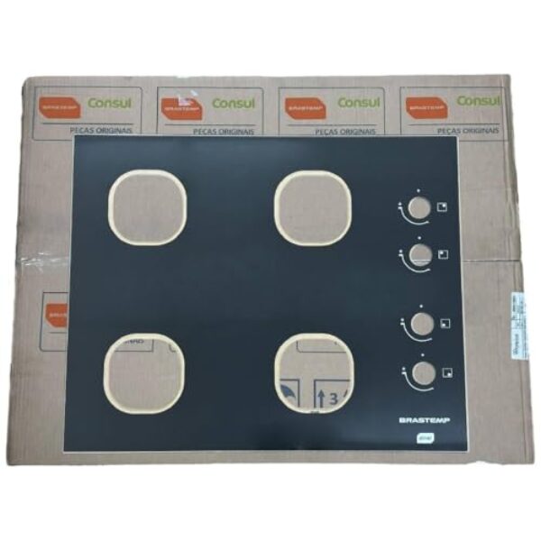 Mesa Tampo Vidro Fogão Cooktop 4 Bocas Brastemp BDD61AE