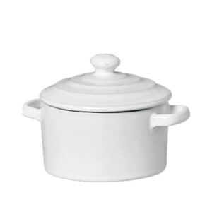 Mini Caçarola Cerâmica Branca Esmaltada 250ml Moderna Panelinha Para Festa Buffet Servir