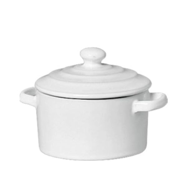 Mini Caçarola Cerâmica Branca Esmaltada 250ml Moderna Panelinha Para Festa Buffet Servir
