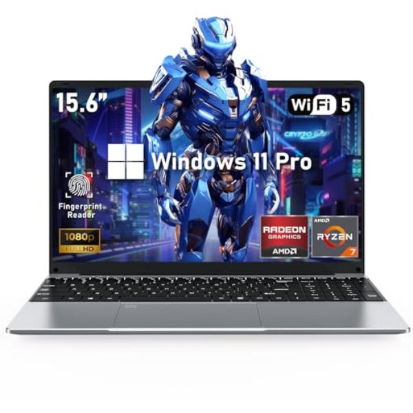 NIAKUN Laptop para jogos 2025, laptop de 15,6 polegadas, 32 GB RAM 1TB SSD, processador AMD Ryzen 7 5700U 8C/16T (até 4,3 GHz), gráficos AMD Radeon, tela FHD 1920 x 1080 de 15,6 polegadas, WiFi 5