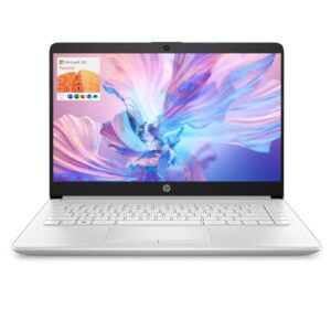Notebook HP portátil, estudos e negócios, tela HD de 14'', Intel Quad-Core N4120, 4 GB de RAM DDR4, eMMC de 64 GB, 1 ano de Office 365, webcam, RJ-45, HDMI, Wi-Fi, Windows 11 Home, prata