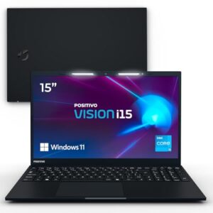 Notebook Positivo Vision i15 Lumina Bar i3-N300, 8GB 256GB SSD, Tela 15 polegadas Full HD Antirreflexo Windows 11 Home - Preto