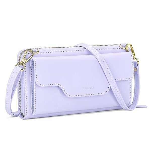 nuoku Bolsas transversais, carteiras de pulso, pequenas bolsas clutch - celular e carteira RFID para mulheres, 10 - Roxo claro