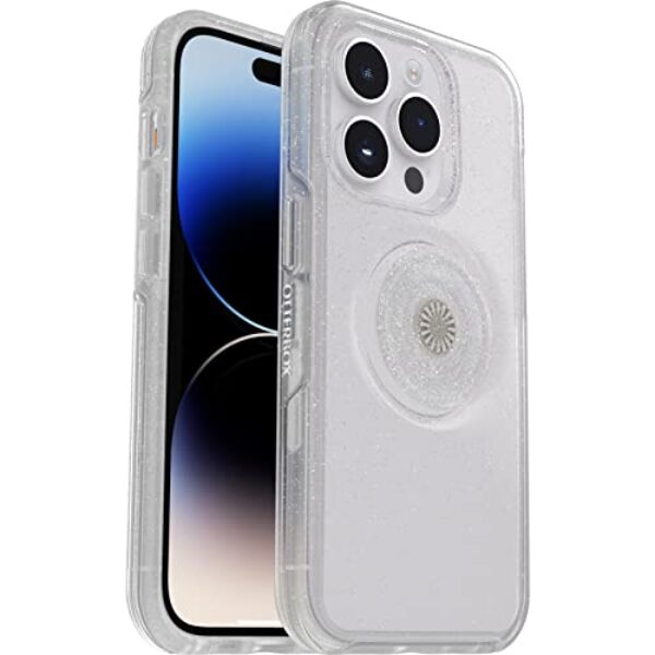 OtterBox Capa Otter+Pop para iPhone 14 Pro, à prova de choque, à prova de queda, capa protetora com PopSockets PopGrip, 3X testado para padrão militar, Stardust