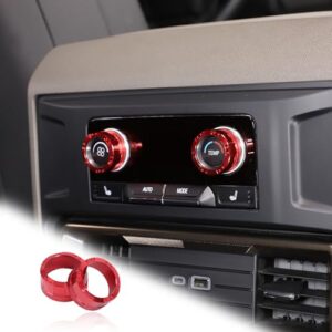 Para acessórios Hummer EV 2024 2025, botão de ar condicionado, tampa do botão do interruptor de controle climático e consoles centrais acabamento do anel da tampa do botão de volume (2 peças, vermelho
