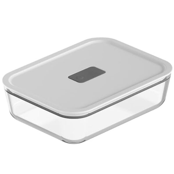 Pote de Vidro Hermético com Tampa, 1,25L, Resistente a Temperaturas, Multiúso, Organizador, Cozinha Armário Geladeira Freezer, P/Alimento Marmita Comida (Pote Hermético 1,25 Litros)