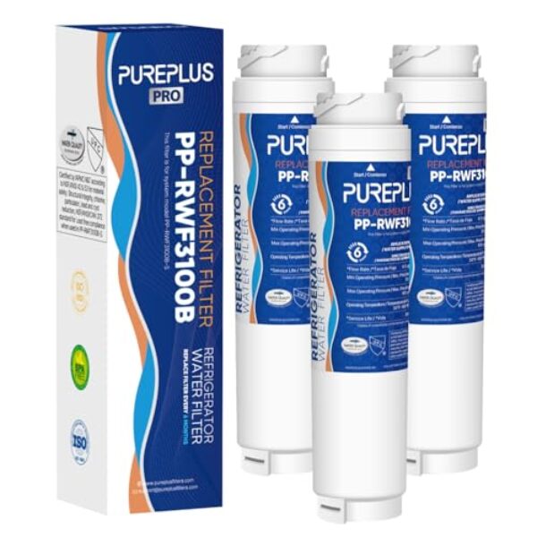 PUREPLUS Filtro de água de geladeira 9000194412 NSF 53&42 certificado para Bosch Ultra Clarity BORPLFTR10, REPLFLTR10, 11034152, 644845, B26FT70SNS, B22CS80SNS, B22CS50SNS, Haier 00608208208. 60