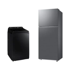 Samsung Combo Lavadora Smart Digital Inverter WA14CG Black 14kg 220V + Geladeira Samsung TMF RT38DG6120S9FZ SmartThings 391L Inox Look Bivolt