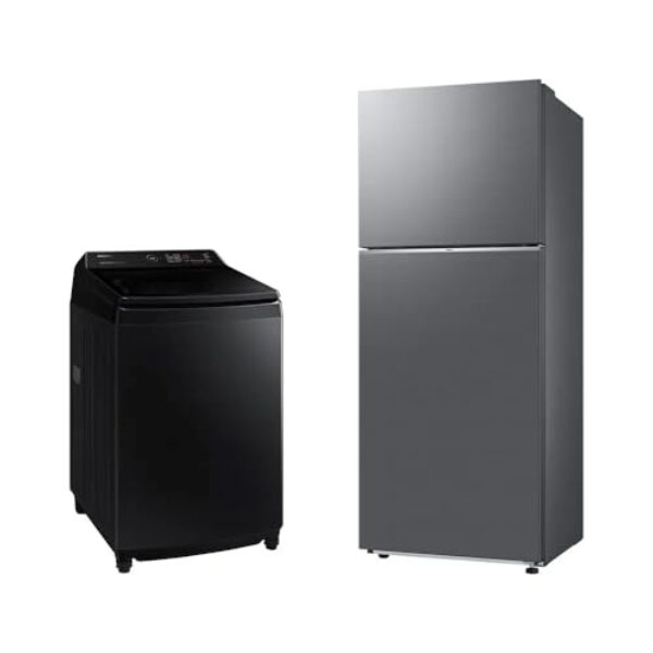 Samsung Combo Lavadora Smart Digital Inverter WA17CG Black 17kg 220V + Geladeira Samsung TMF RT38DG6120S9FZ SmartThings 391L Inox Look Bivolt