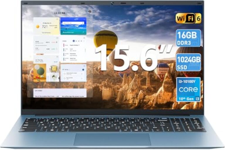 SGIN Laptop de 15,6 polegadas, laptops com 16 GB de RAM, SSD de 1024 GB, CPU Core i3 (até 3,9 GHz), tela IPS FHD, teclado retroiluminado, WiFi 6, bateria de 53,2 Wh, visualização de 180°, tipo C, HDMI