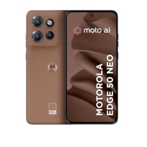 Smartphone Motorola Edge 50 Neo 5G - 256GB 16GB (8GB RAM+8GB Ram Boost) 50MP Sony Camera Moto AI Ultrarresistencia militar Mocha Mousse - Vegan Leather