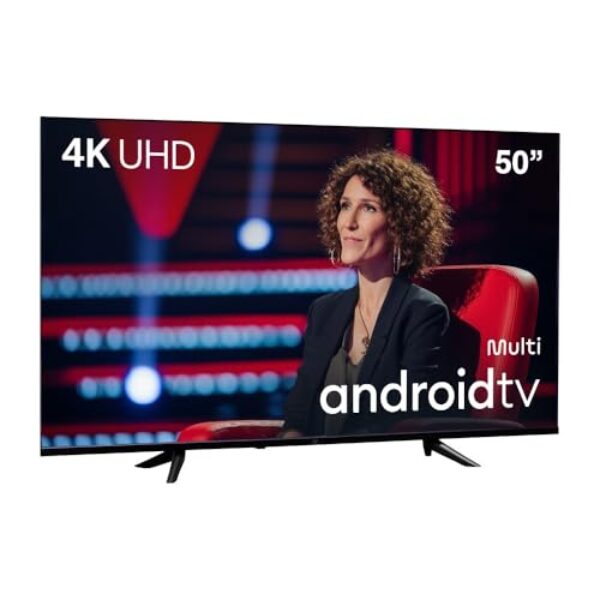 Smart TV 50" Multi 4K DLED Android TV 2 USB 3 HDMI com Comando de Voz