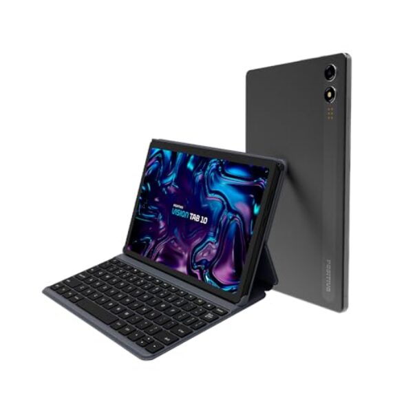 Tablet Positivo Vision TAB 10 com Capa Teclado 4GB RAM 128GB Armazenamento, Octa-Core, 13MP + Selfie 5MP, Bateria 6000mAh, Tela 10.1“ HD, Wifi AC e 4G, Full Lamination - Preto