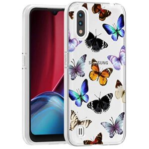 Yodueiv Phone Case for Galaxy A01, Samsung A01 Case for Girls Women, Soft Clear TPU Shockproof Protective Transparent Case Cover for Samsung Galaxy A01 (Colorful Butterfly)
