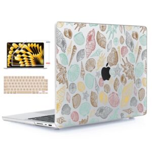 YSCLBAHUK Capa compatível com MacBook Pro de 14 polegadas 2024-2021 M4/M3/M2/M1 Pro Max A3185 A3401 A3112 A2918 A2779 A2442, capa rígida + protetor de tela + adesivo para trackpad + capa de teclado