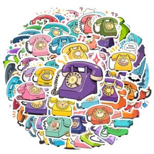 100 peças vintage telefone animais adesivos engraçados animais adesivos retrô vintage decalques para geladeira carro adesivo