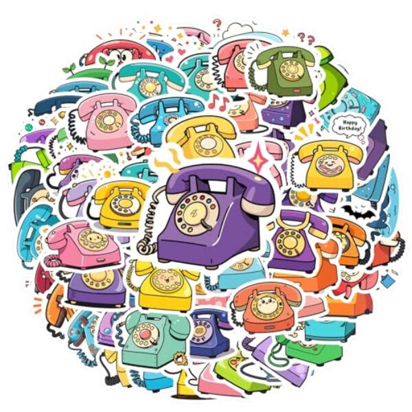 100 peças vintage telefone animais adesivos engraçados animais adesivos retrô vintage decalques para geladeira carro adesivo