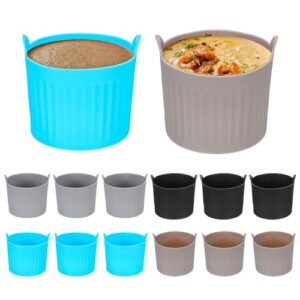 12 peças de ramequins para assar fritadeira a ar, forminhas antiaderentes de silicone premium de grau alimentício, forminhas antiaderentes de fácil liberação para ovos, muffins, cupcakes, pudim