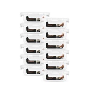 12 Potes Herméticos Trava Abre Fecha Fácil Resistentes 370ml (Branco)