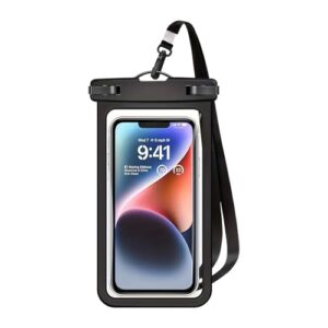1 capa impermeável universal à prova d'água para celular iPhone 16 15 14 13 12 11 Pro Max XS Plus Galaxy celular até 7 polegadas à prova d'água bolsa seca preta
