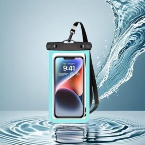 1 capa impermeável universal à prova d'água para iPhone 16 15 14 13 12 11 Pro Max XS Plus Galaxy celular até 7 polegadas à prova d'água bolsa seca azul claro