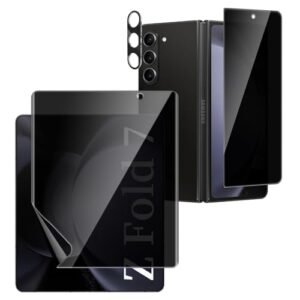 [1 conjunto] Protetor de tela de privacidade para Samsung Galaxy Z Fold 7, película interna antiespião flexível TPU + protetor de tela de vidro de privacidade traseira vidro temperado protetor de