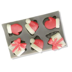 1 pç moldes de silicone de chapéu de Natal para formas de bolo de chocolate, bandeja de biscoitos, moldes de doces de chocolate feitos à mão, luvas de presente de Natal, forma de festa, férias, vela