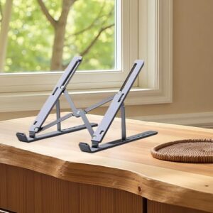 1 suporte dobrável para laptop, suporte para laptop, suporte para tablet de computador, suporte para mesa, compatível com laptops de 10 a 15,6 polegadas, iPad (branco)