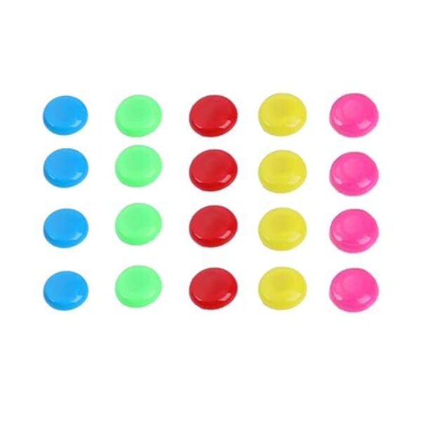 20 peças de ímãs de geladeira pequenos de 5 cores - redondo forte para quadro branco, cozinha, escritório e casa