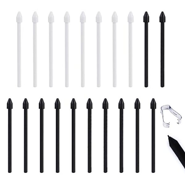 20 pontas de caneta de substituição para Samsung S Pen, kit de pontas de caneta Stylus para Samsung Galaxy Tab S6 Lite/S7 FE/S8 Ultra/S8+ Plus/S8/S9+ Plus/S9 FE+ Plus/S9 FE/S9 Ultra/S10 Ultra/S10+