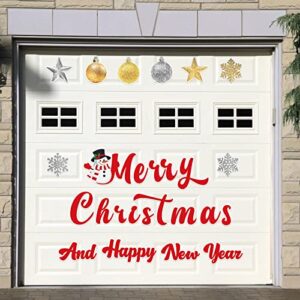 25 peças de adesivos de porta de garagem de feliz natal ímãs de geladeira de Natal resistentes ao clima decoração de natal adesivos magnéticos para carro DIY férias (estilo glitter)